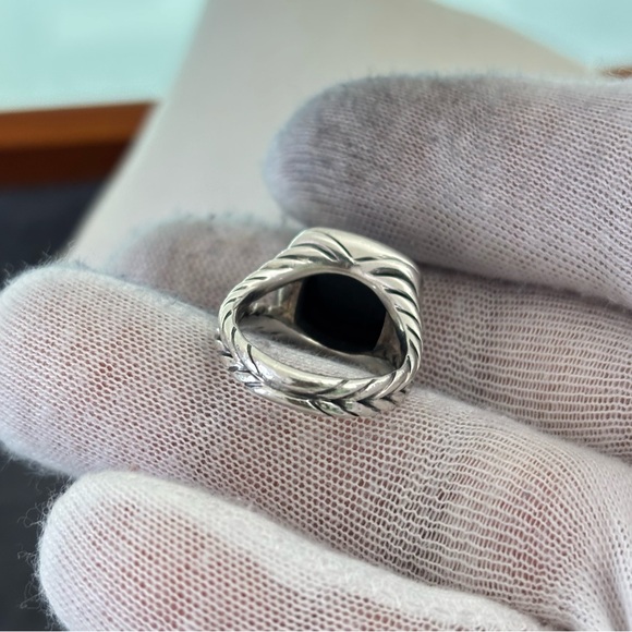 David Yurman 11mm Albion Ring with Black Onyx & Diamonds 5 - Picture 12 of 12